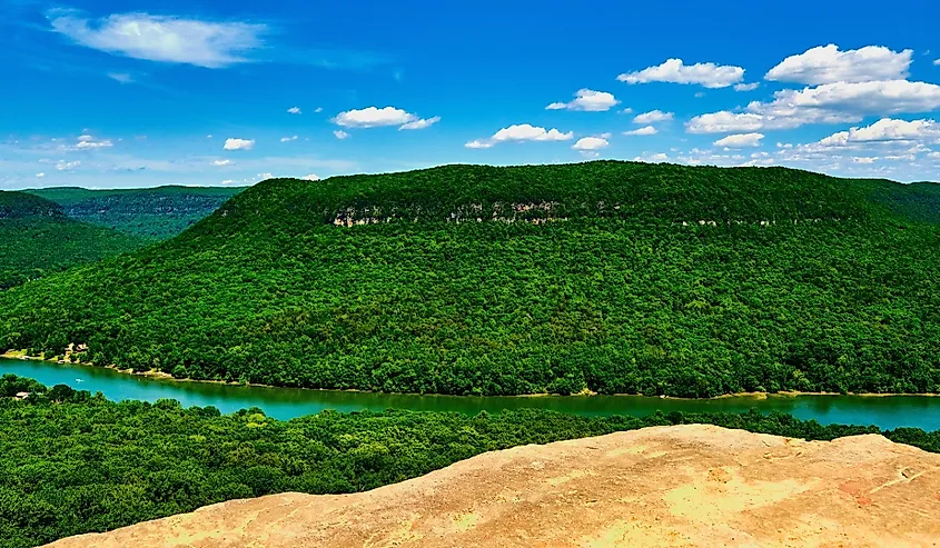 A scenic view of the Prentice Cooper State Forest in Tennessee