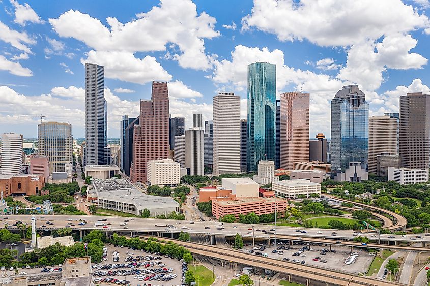 The skyline of Houston, Texas.