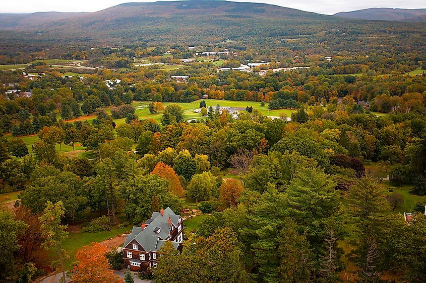 Aerial view of Bennington, Vermont.