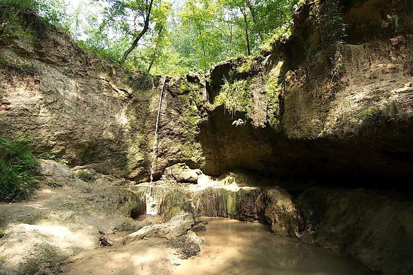A waterfall at the Clark Creek Natural Area.