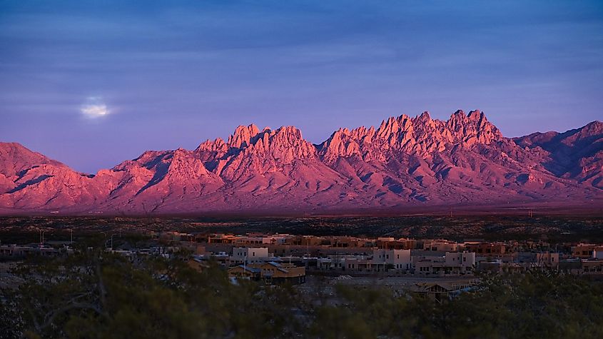Aerial view over Las Cruces, New Mexico
