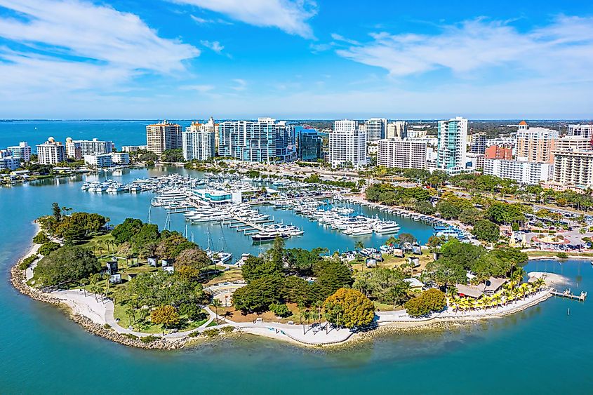 Sarasota, Florida downtown Bayfront park marina