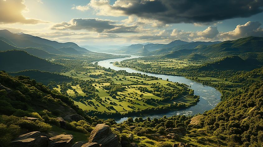 The gorgeous landscape of the Hudson Valley in New York.