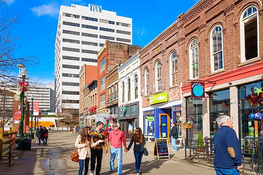 Downtown Knoxville, Tennessee.
