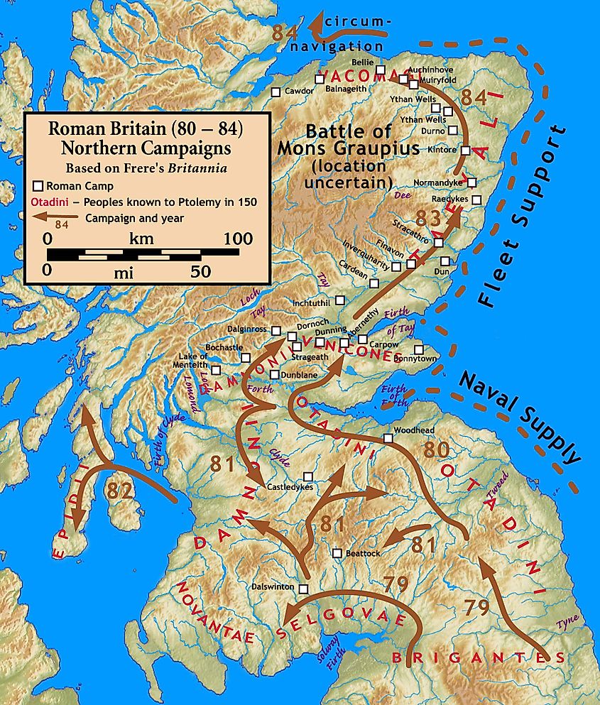 Agricola Campaigns (CC BY-SA 3.0, via Wikimedia Commons)