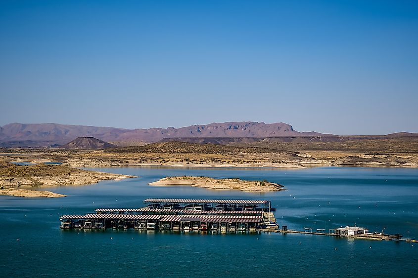 The Elephant Butte Dam is a great outdoor recreation area near Truth or Consequences, New Mexico.