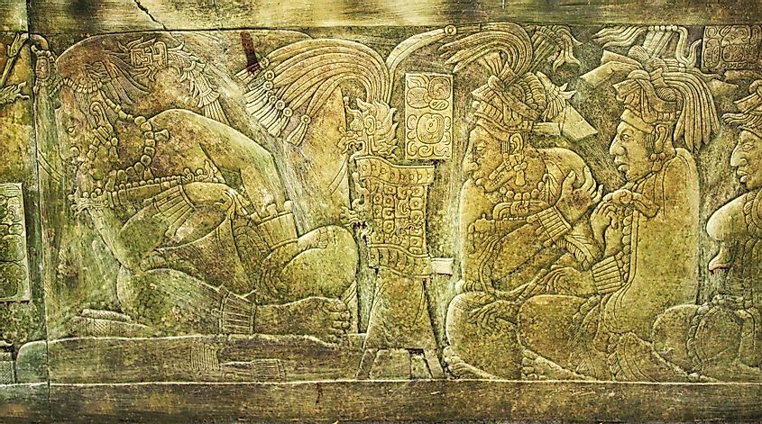 Bas-relief carving of Mayan kings