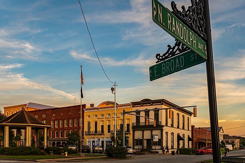 Historical downtown of Eufaula, Alabama.