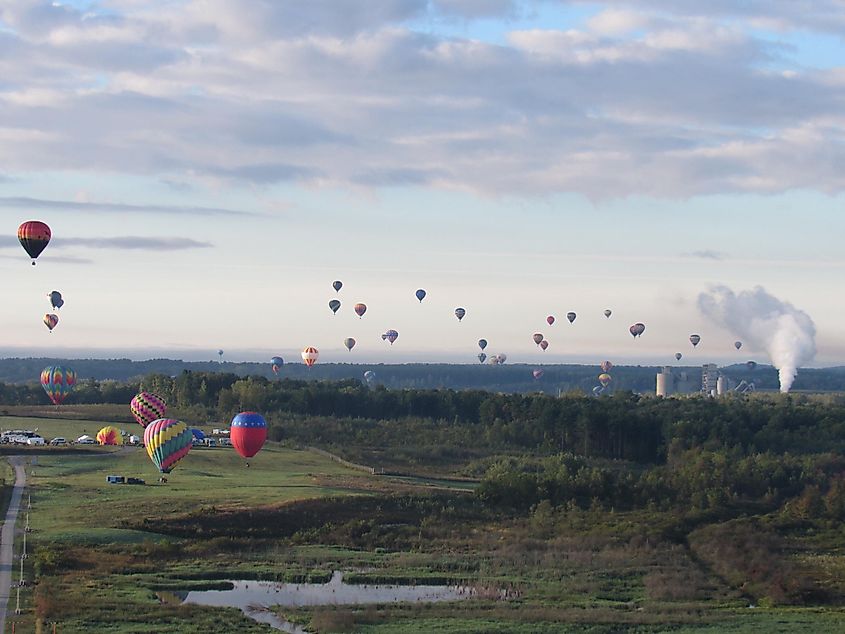 Hot air balloons in Queensbury, New York.