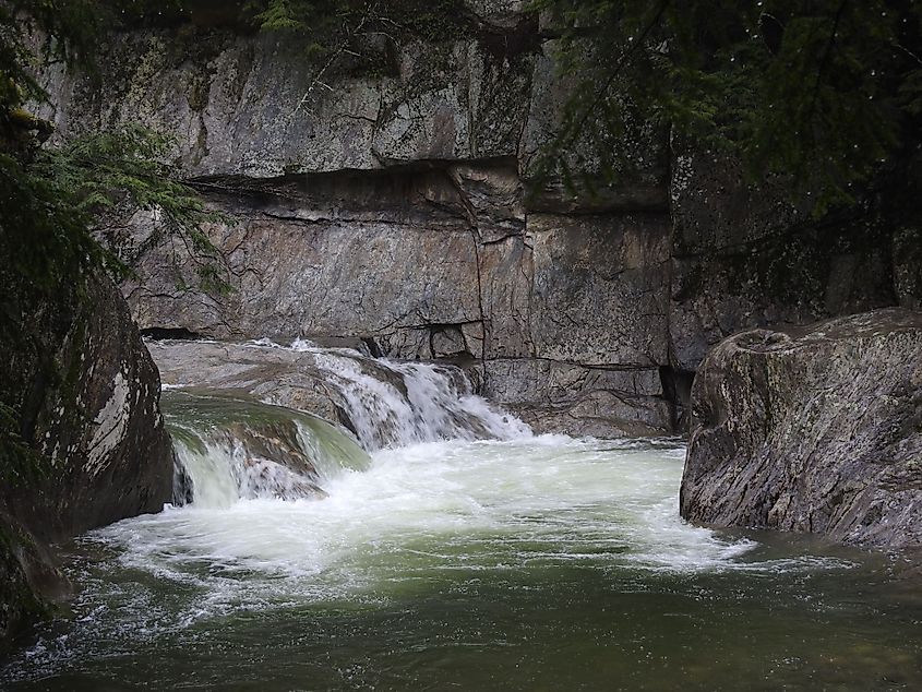 A close view of the Warren Falls in Vermont