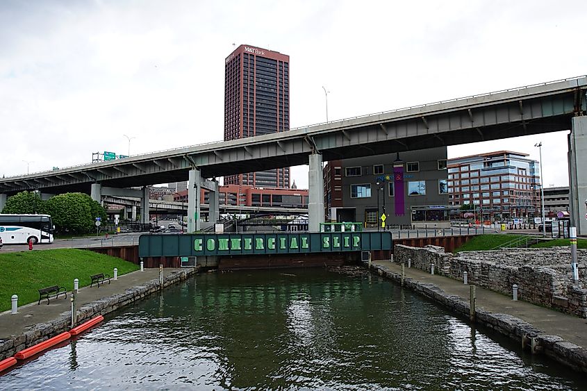 Commercial Slip at Canalside in Buffalo.