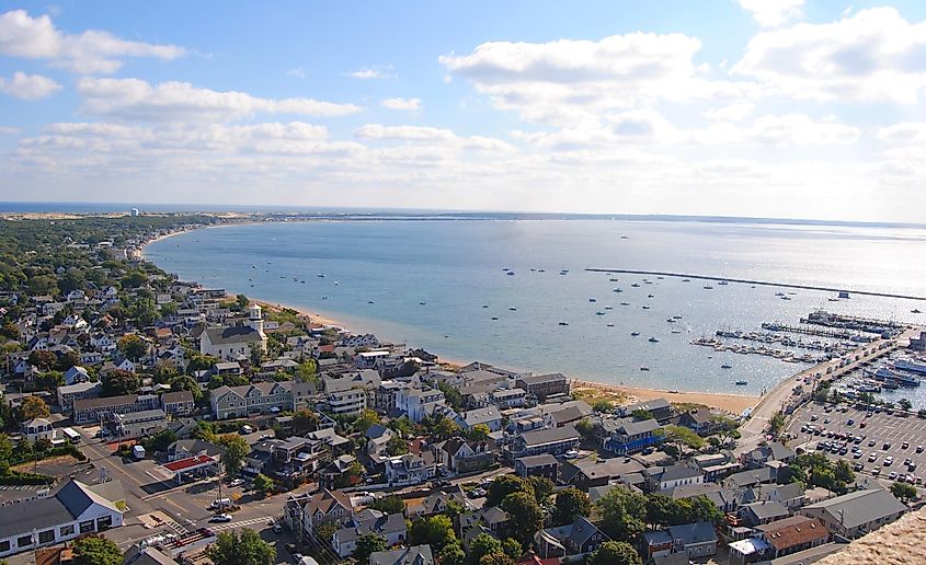 Aerial view of Provincetown, Massachusetts.