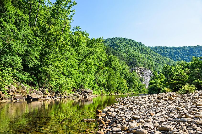 The Buffalo National River in Arkansas near the Steel Creek Campground and the town of Ponca