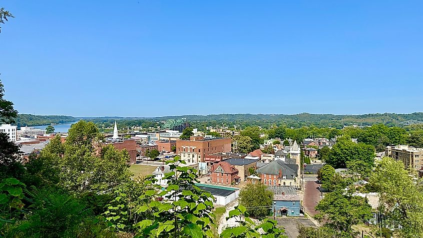 Downtown Parkersburg, West Virginia, in summer.
