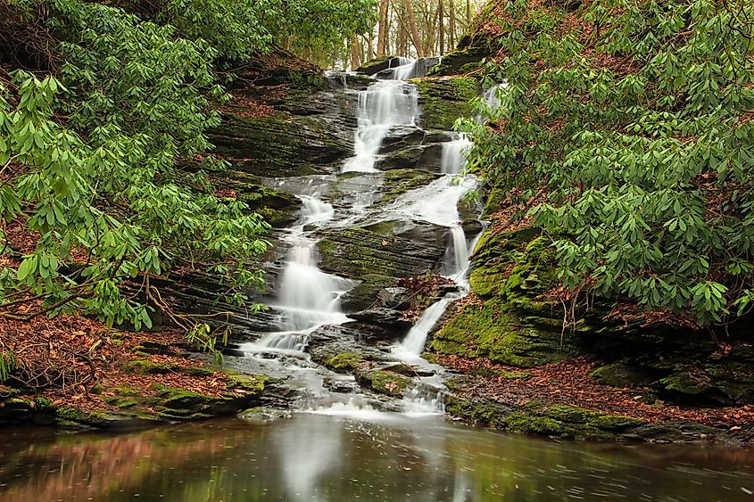 One of several Slateford Creek waterfalls, Northampton County, within the Delaware Water Gap National Recreation Area.