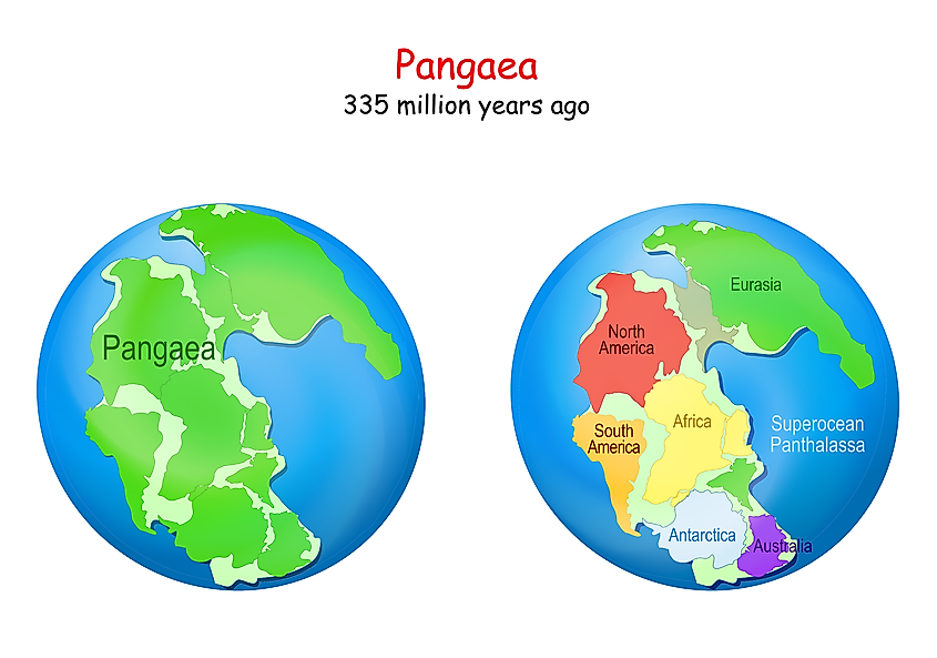 The supercontinent of Pangaea.