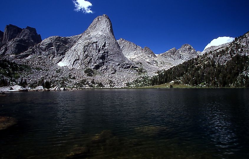 Pingora Peak and Lonesome Lake in Wyoming.