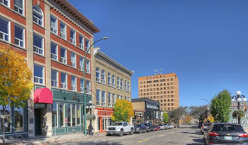 Street view in Brandon, Manitoba, Canada