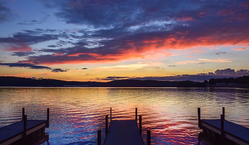 Sunset on the Docks in Clemson, South Carolina