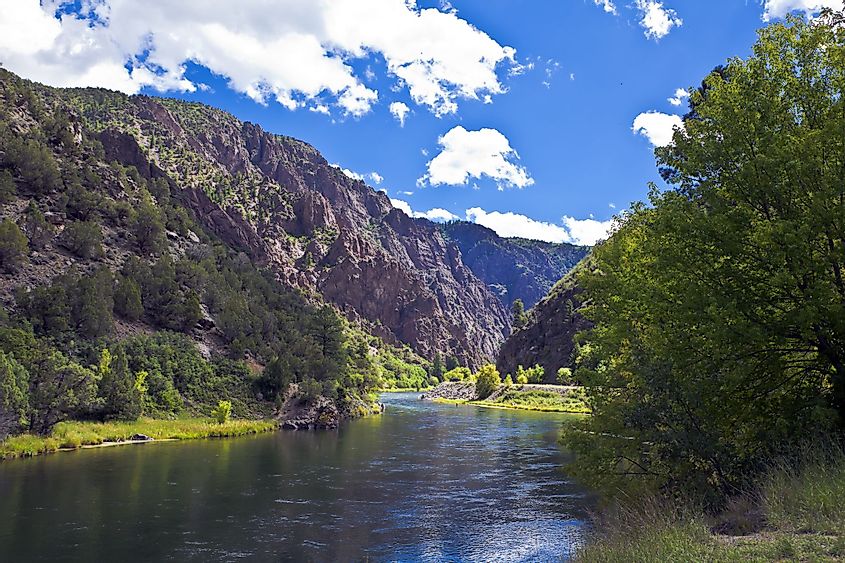 A view of the Gunnison River in the Black Canyon of the Gunnison National Park in Colorado