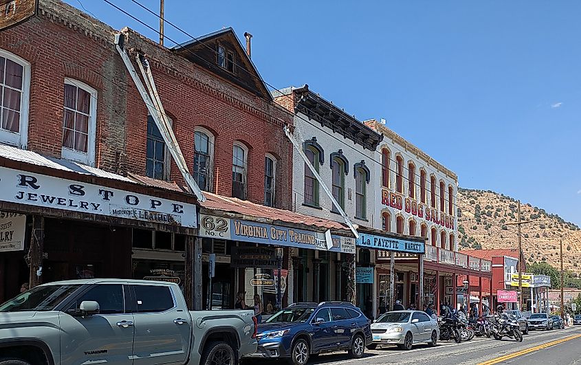 Red Dog Saloon and other businesses in Virginia City, Nevada.