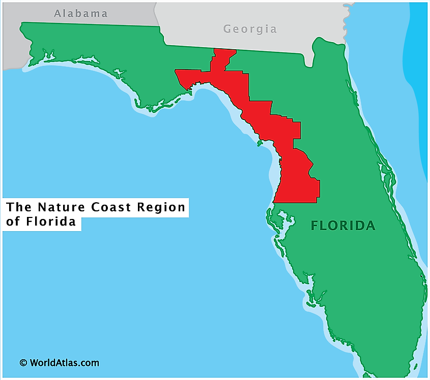 Map of Nature coast, florida