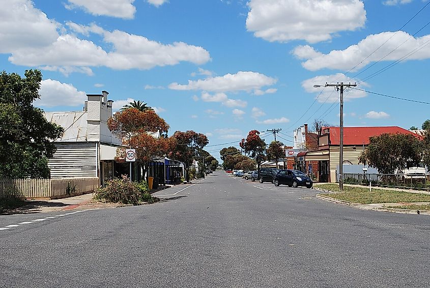 McDonald St, the main commercial street in Murtoa, Victoria.
