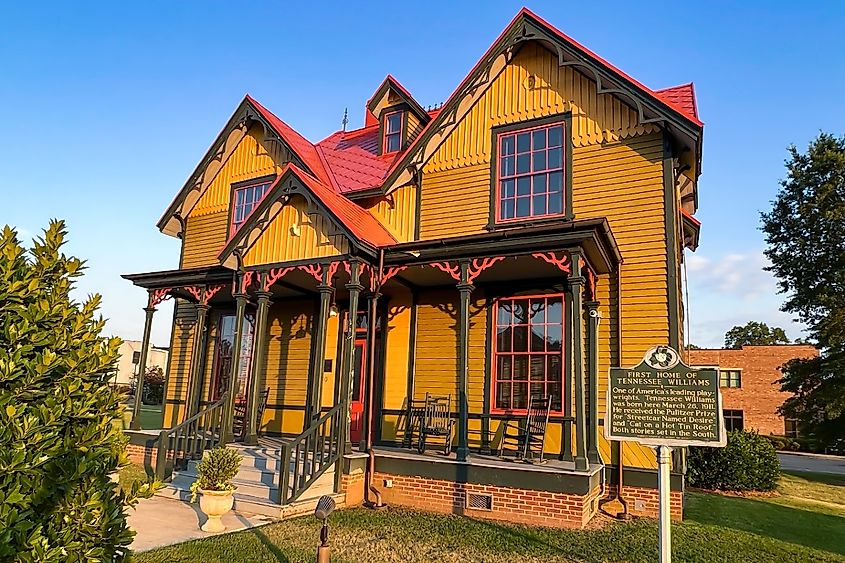 Columbus, Mississippi, birthplace of American playwright and screenwriter Tennessee Williams. 