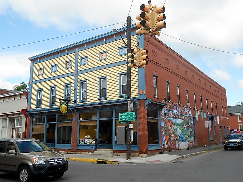 Elk Creek Cafe and Aleworks in Millheim, Centre County, Pennsylvania in the Historic District.