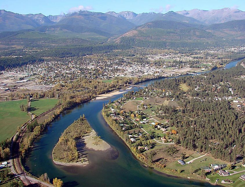 Aerial view of Libby, Montana