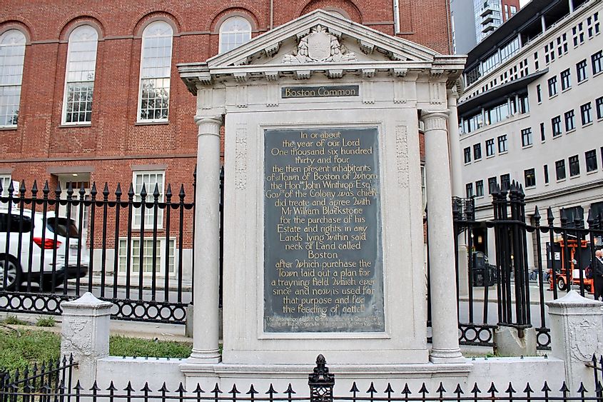 The Boston Common Tablet in Boston, Massachusetts