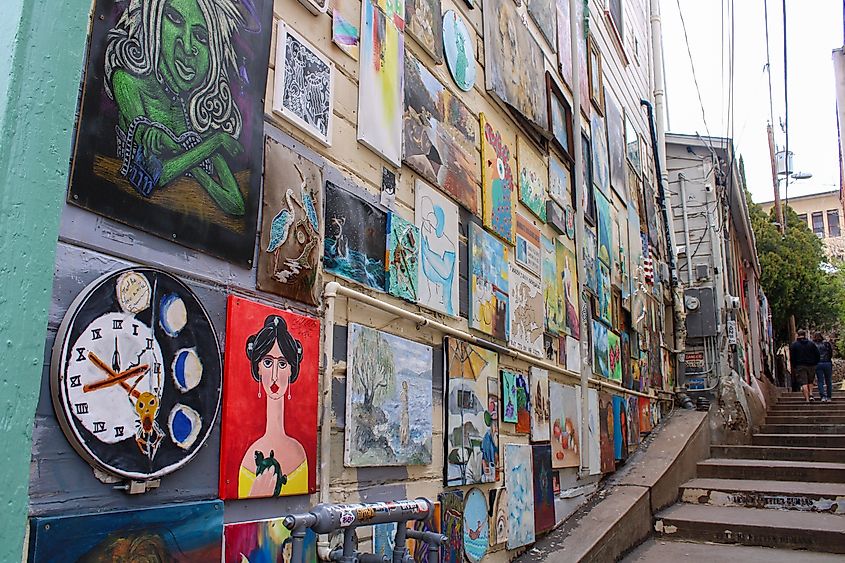 A street art gallery in downtown Bisbee, Arizona