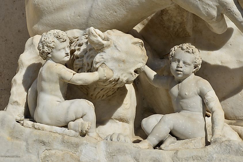 Capitoline She-Wolf with Twins Romulus and Remus, symbolizing the Founding of Rome.