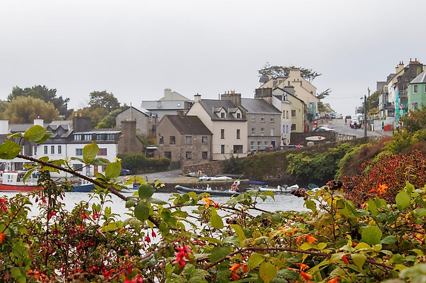 View of the town of Roundstone in Ireland.