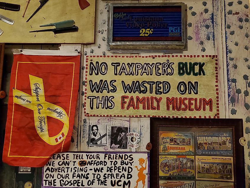 Handpainted Signs in the Abita Springs Mystery House or UCM Museum in Louisiana