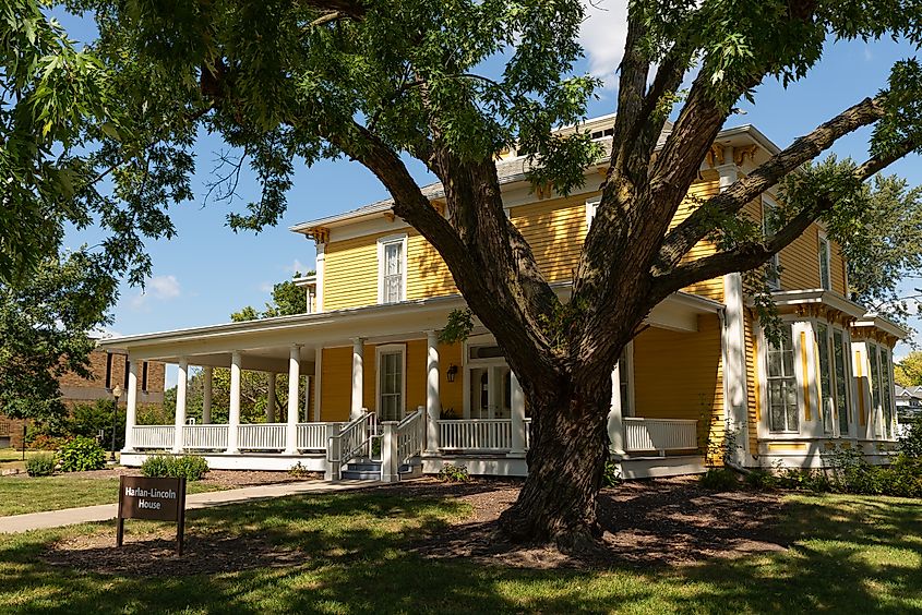 The historic Harlan-Lincoln House in Mount Pleasant, Iowa