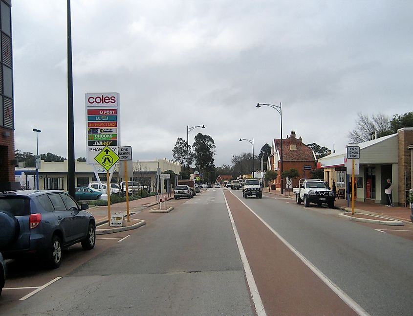 Street view in Pinjarra, Western Australia