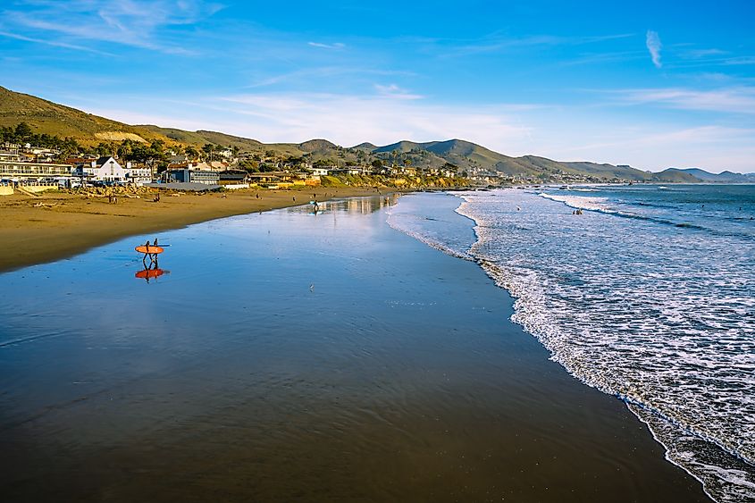 Aerial view of Cayucos, California.
