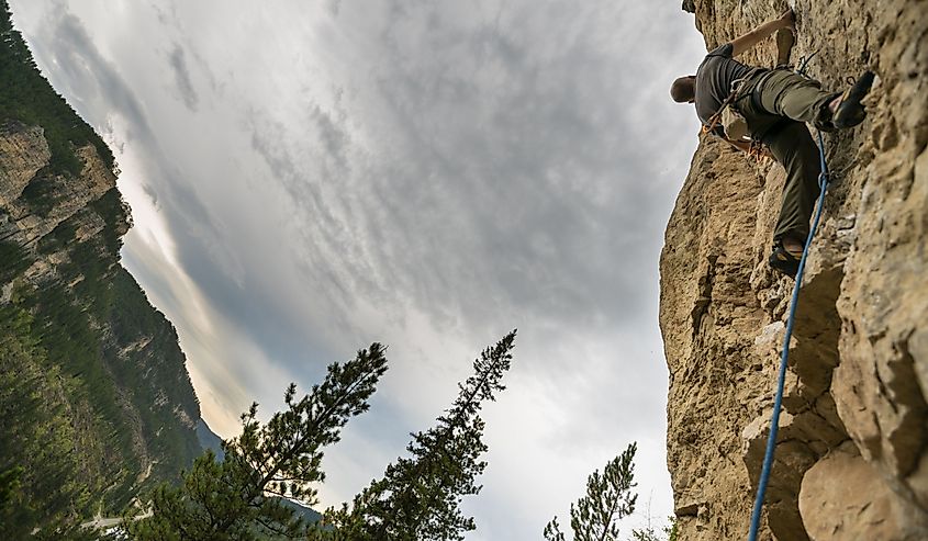 Rock Climbing Spearfish Canyon in western South Dakota