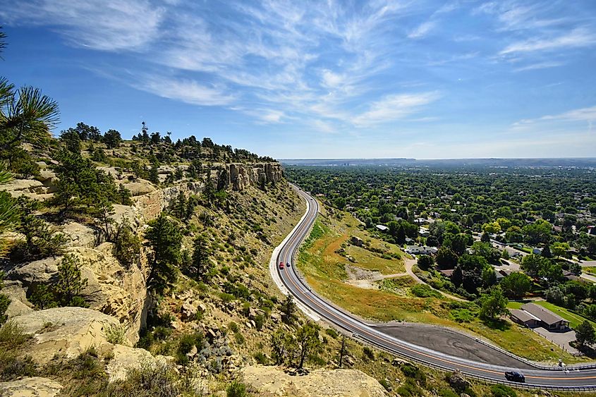 A road winds through Billings Montana