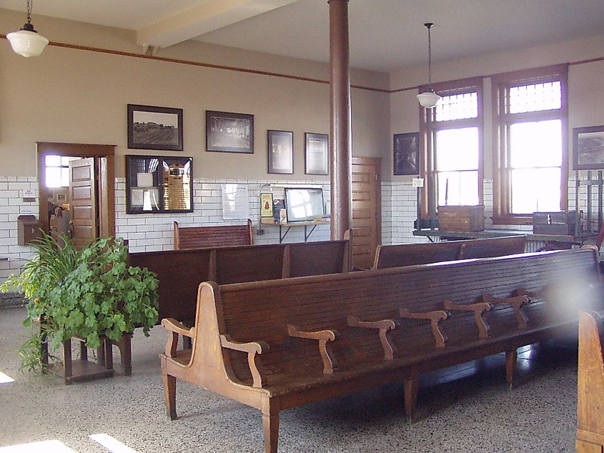 Interior of Staples Amtrak train depot.