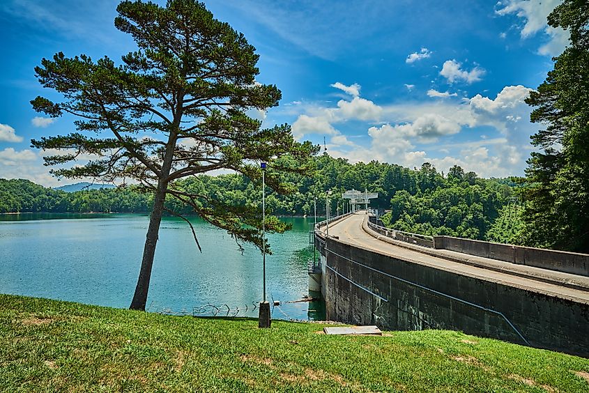 Hiwassee Reservoir in the mountains of western North Carolina.