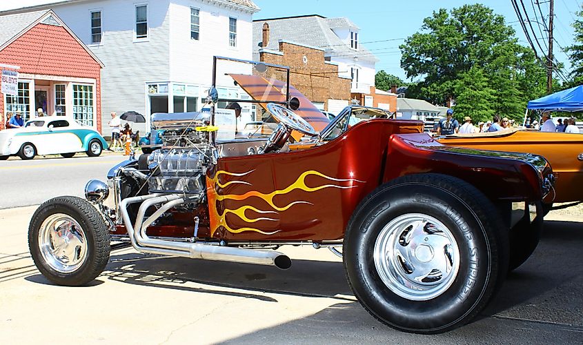 An old T Bucket in the Annual Vintage TV's "Chasing Pavement Vintage Automotive Festival" in Mathews, Virginia.