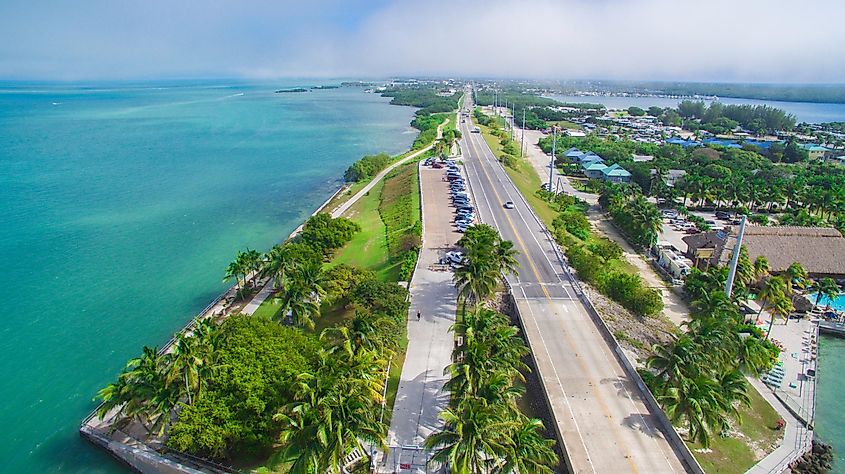 Overseas highway to Key West island, Florida Keys, USA.