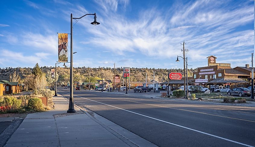 View looking north along Main Street in Tropic, Utah