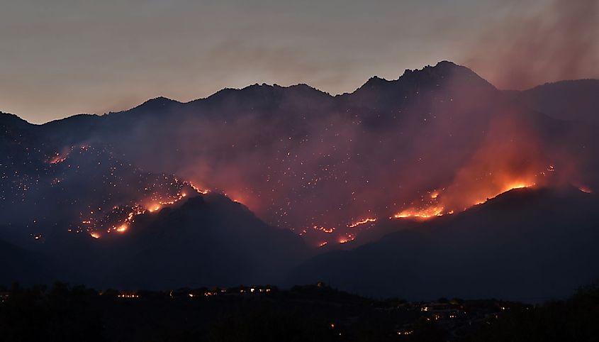 Photo of the Bighorn Fire in the Catalina Mountains, north of Tucson, Arizona