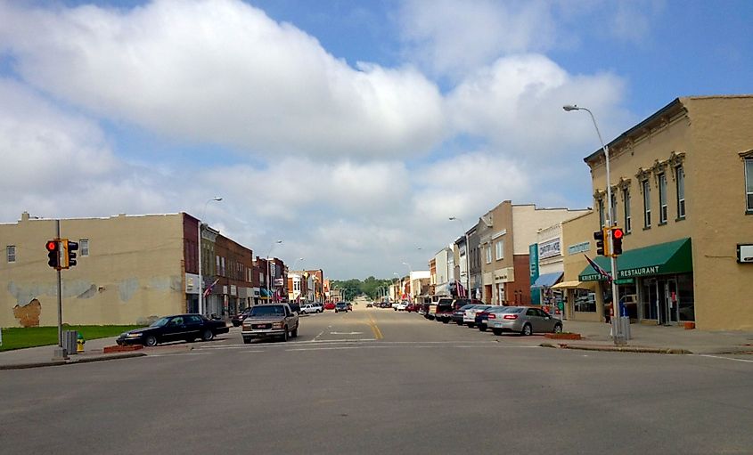 Main Street in Concordia, Kansas.