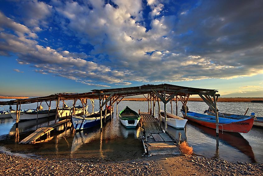 Fishing boats at the Delta of Aliakmonas river on the "borders" of Pieria and Imathia prefectures.