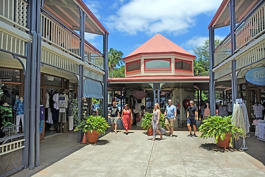 Montville town shopping center, a popular tourist destination in the Sunshine Coast hinterland, on the Blackall Range in Queensland