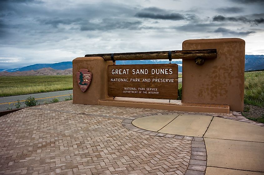 An entrance to Great Sand Dunes National Park and Preserve.